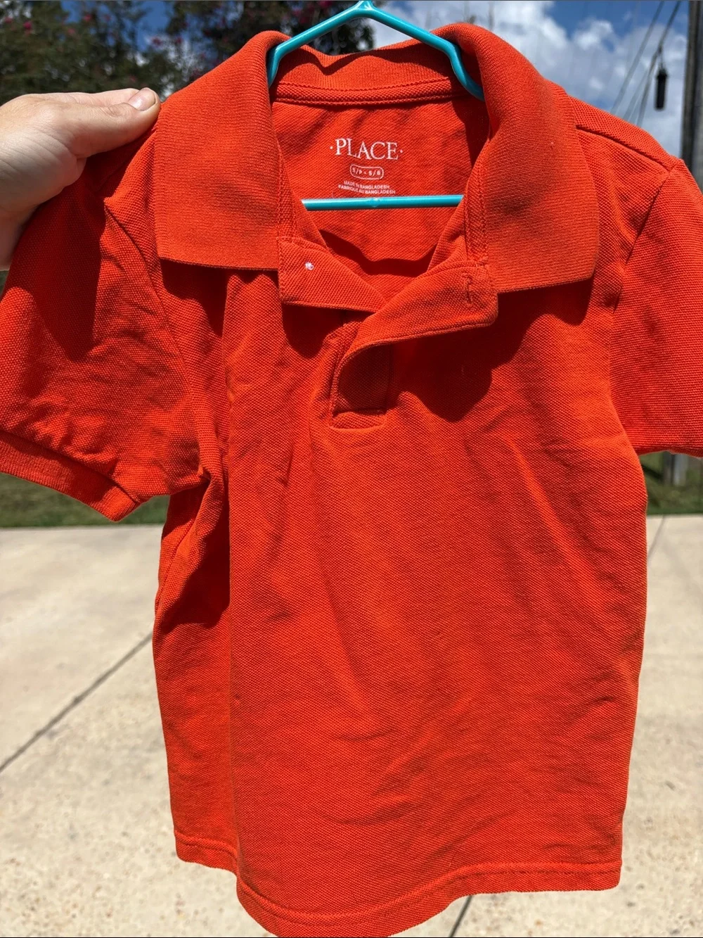 3/$20! Boys small size 5 6 collared shirt The Children's Place Orange Polo Tee